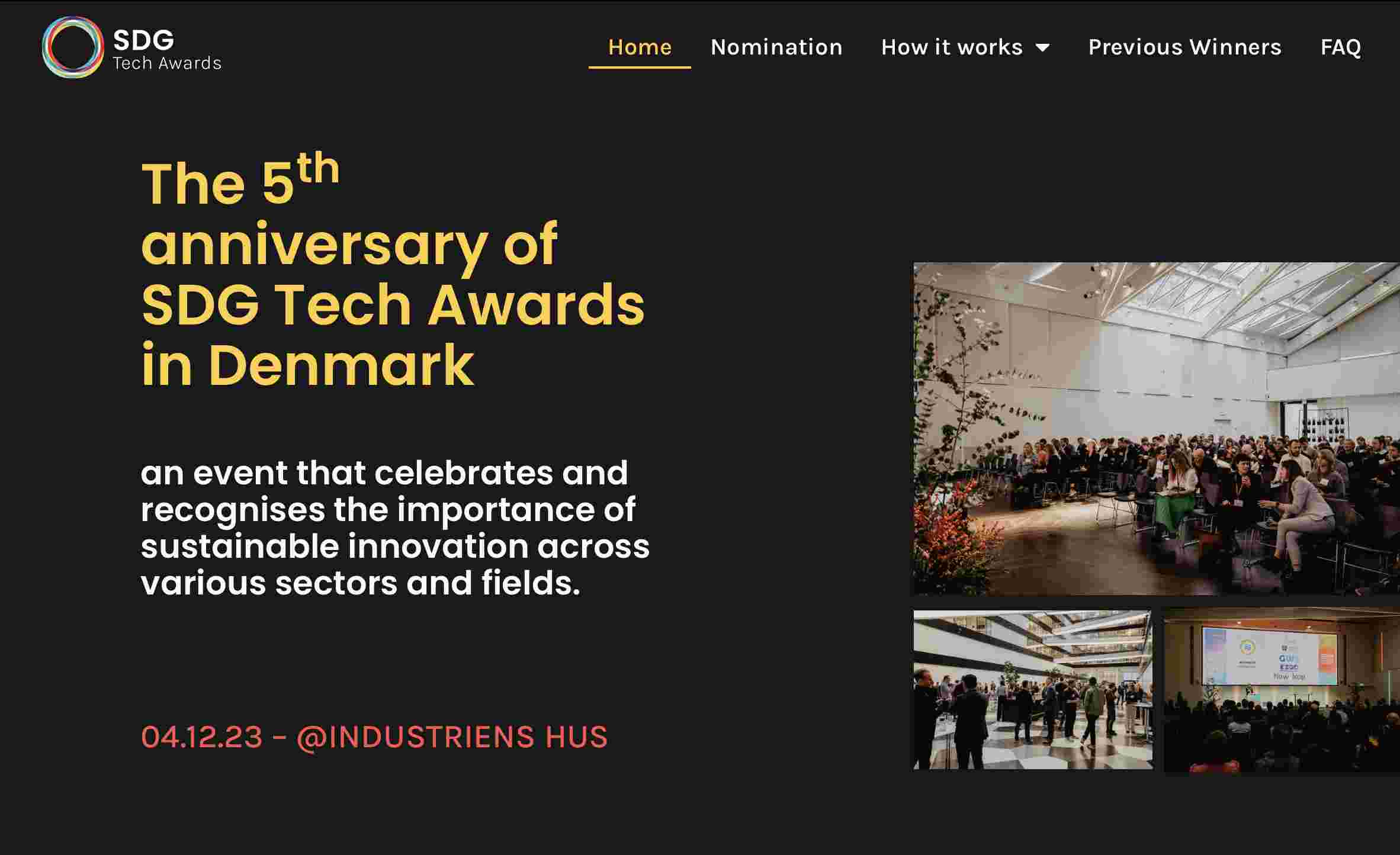 SDG Tech Awards website preview