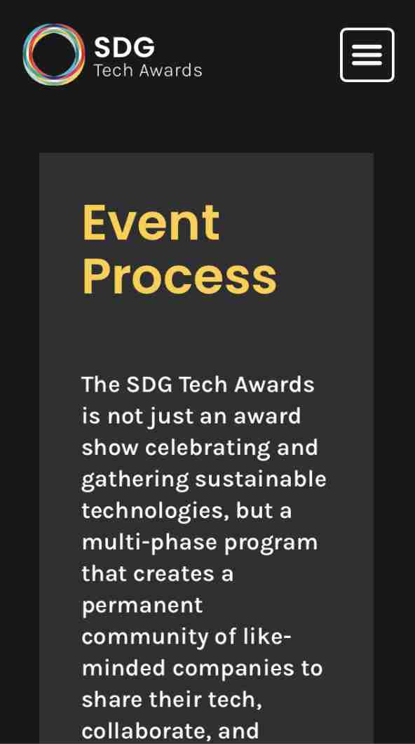 SDG Tech Awards website preview